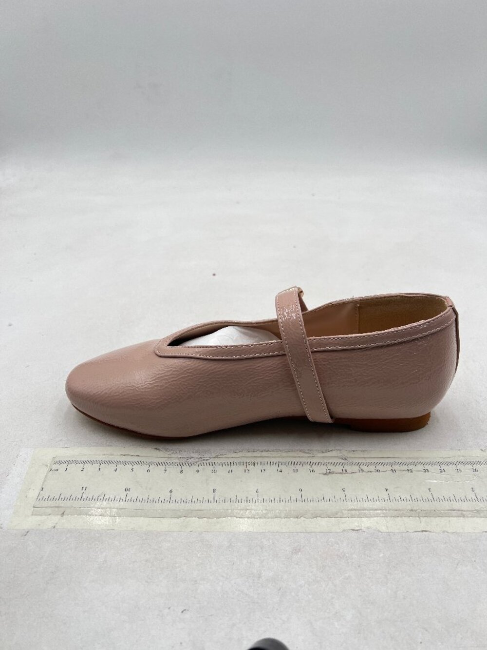 Pazzion Nude Comfortable Squared Toe Mary Jane Flats Easy Strap Buckled Shoes